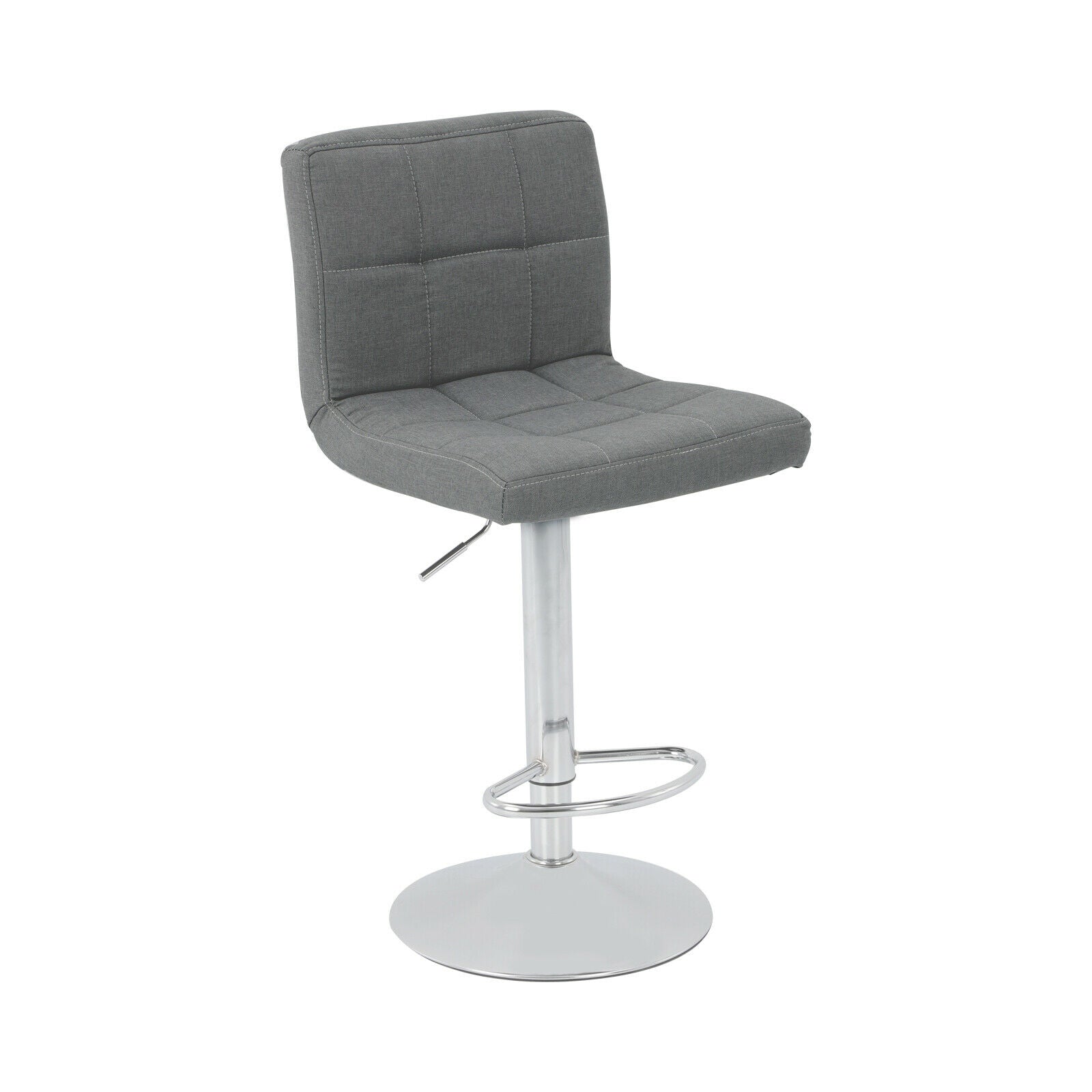 2X Bar Stools Adjustable Breakfast Kitchen Stools Fabric Swivel Chrome Gas Lift