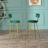 2x Velvet Bar Stools Bar Chairs Breakfast Dining Stools Home Office Kitchen Bar