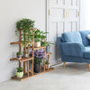 Heavy Duty Wood Plant Stand Flower Display Shelf Outdoor Rack w/ Supporting Rod