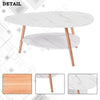Household Furniture Oval Top Table Living Room Coffee Table Two-story Wooden Leg