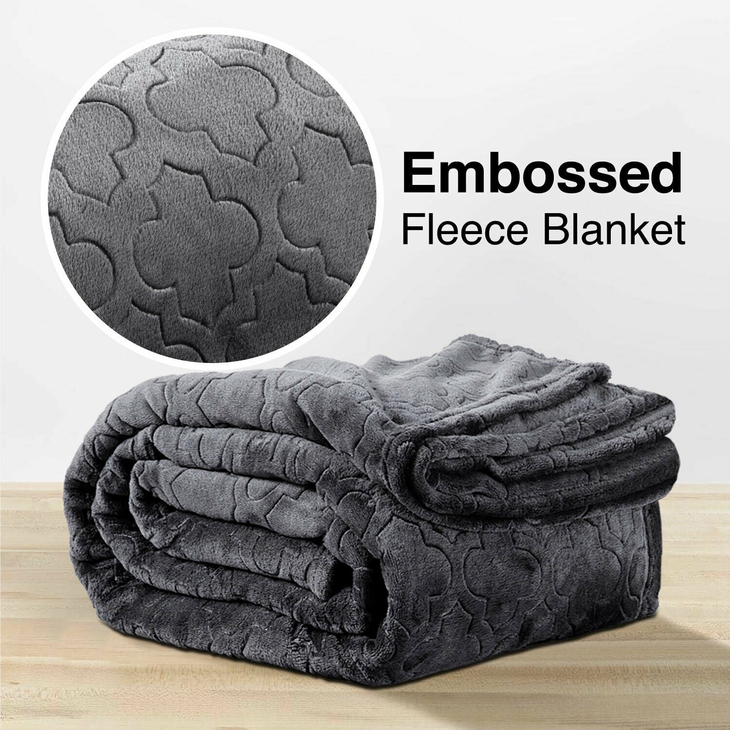 Heavy Snuggle Mink Throw Large Grey Double Bed Blanket Thick Warm Fleece Throw