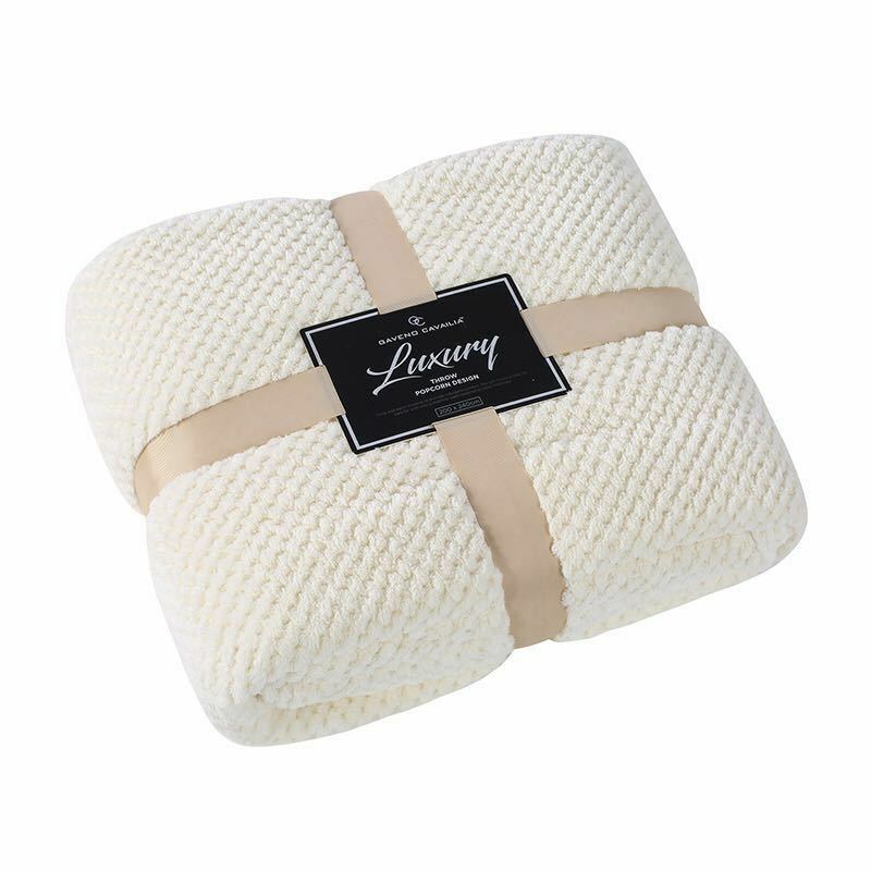 NEW LUXURY POPCORN THROWS FLEECE WARM EXTRA LARGE SOFA BLANKETS DOUBLE KING SIZE