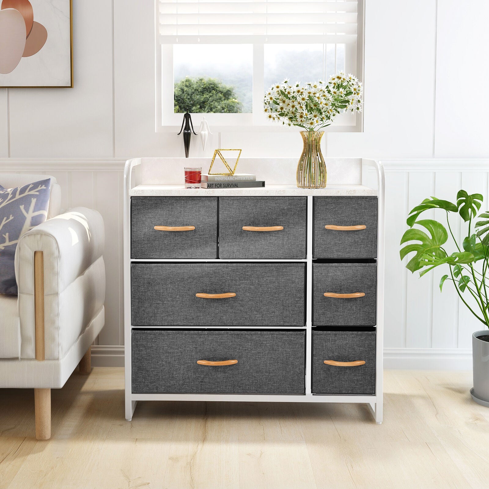 Chest of Drawers Unit Cabinet with 7 Drawers Storage Bedroom Furniture Home