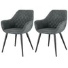2x Kitchen Dining Chair Lounge Living Room Corner Chair with Fabric Metall