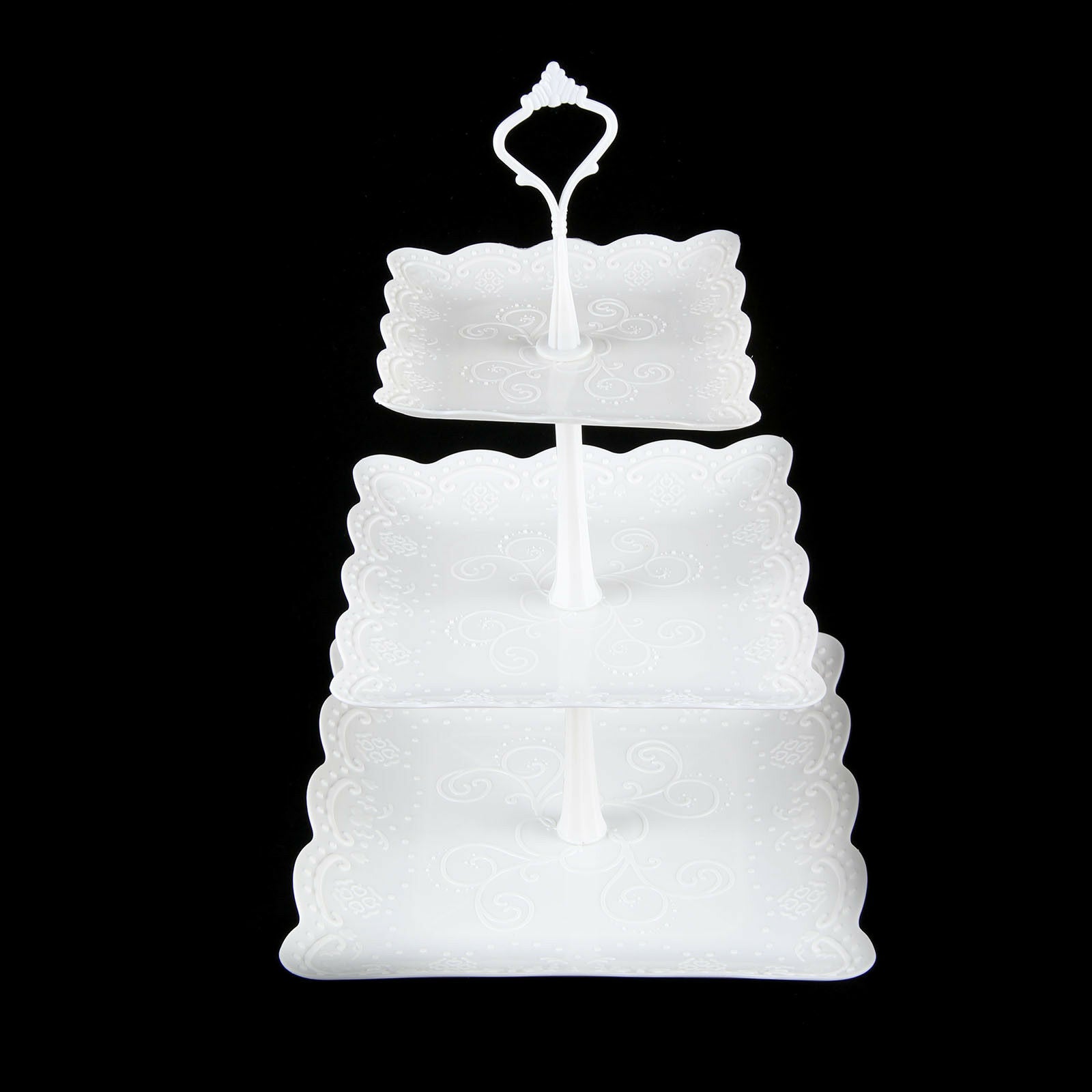 3 Plastic Tier Cake Stand Afternoon Tea Wedding Plate Party Tableware Display