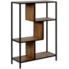 3-Tier Industrial Floor Standing Bookcase, Storage Rack in Living Room