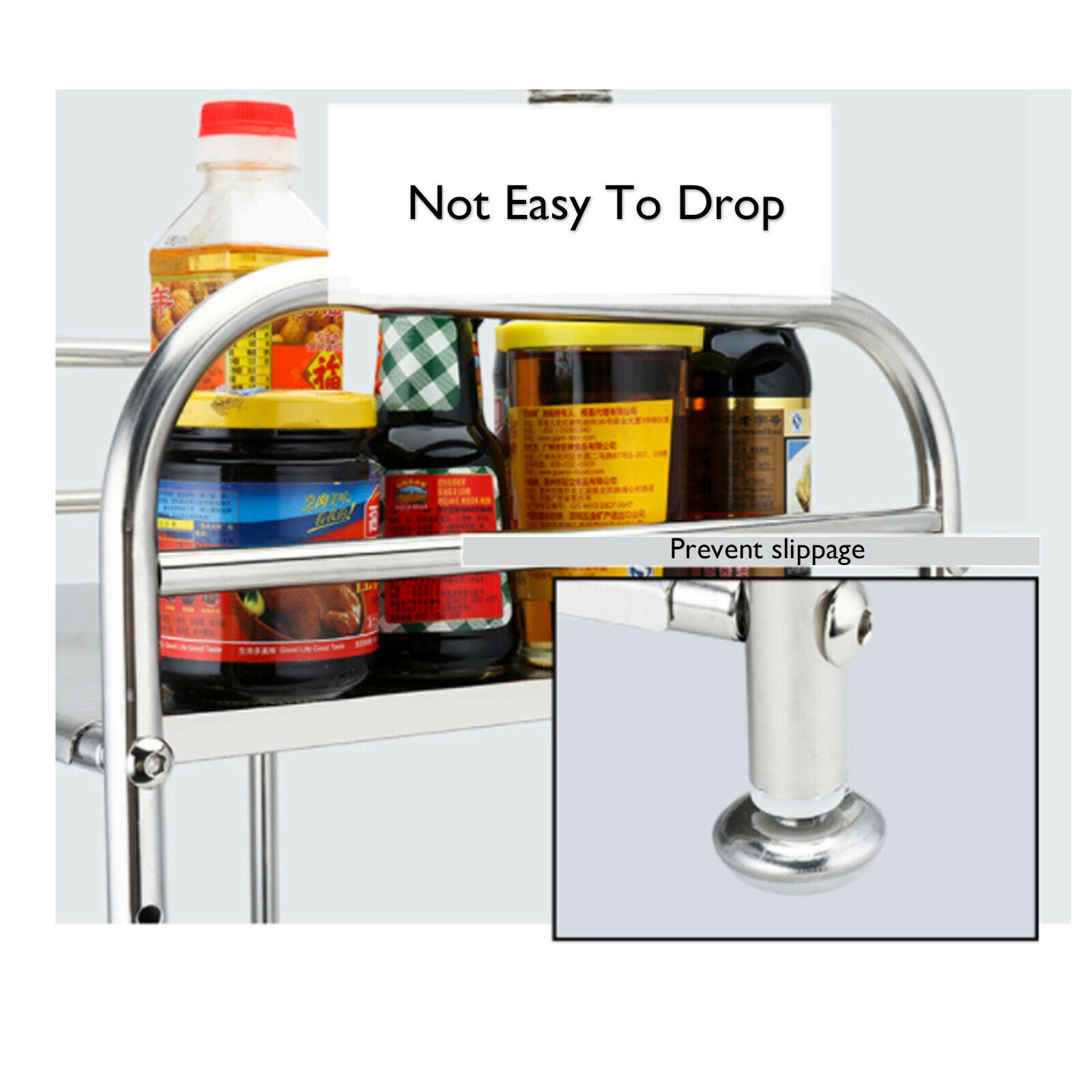 2 Tier Kitchen Shelf Stainless Steel Microwave oven Rack Stand Storage Holder