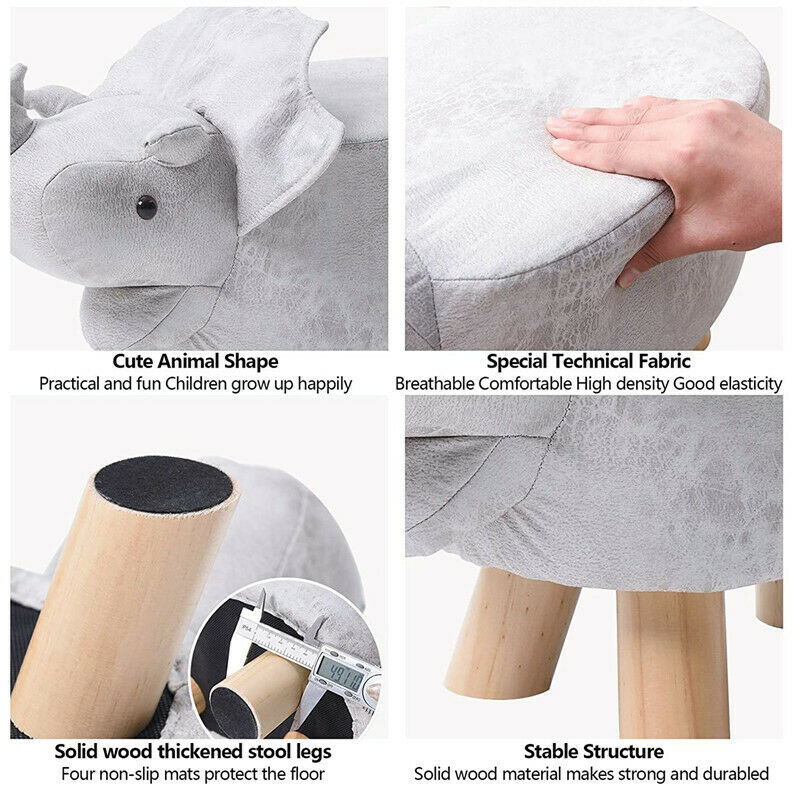 Elephant Animal Ottomans Footstools Padded Cushion Stool Rest Children Toy Gift