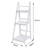 3 Tier Wood Folding Ladder Shelf Flower Plant Pot Stand Storage Display Shelving (White 3 Tier Ladder Shelf 42x40x107cm)