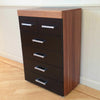 2 Door Wardrobe & 4+2 Chest of Drawers in Black & Walnut Bedroom Furniture 6 Set