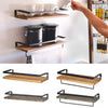2X Rustic Wall Shelf Kitchen Storage Spice Rack Wooden Towel Holder Display Rack