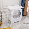 Small Side End Coffee Table Beside lamp Stand Nightstand w/ Storage Shelf White