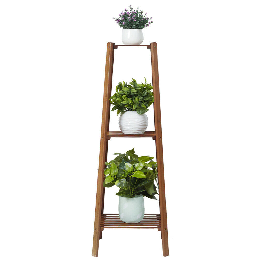 Bamboo 2/3/4 Tier Tall Plant Stand Pot Holder Garden Flower Rack Display Vintage