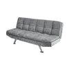 3 Seater Silver Velvt Fabirc Click-Clack Sofa Bed Recliner Sofabed Living Room