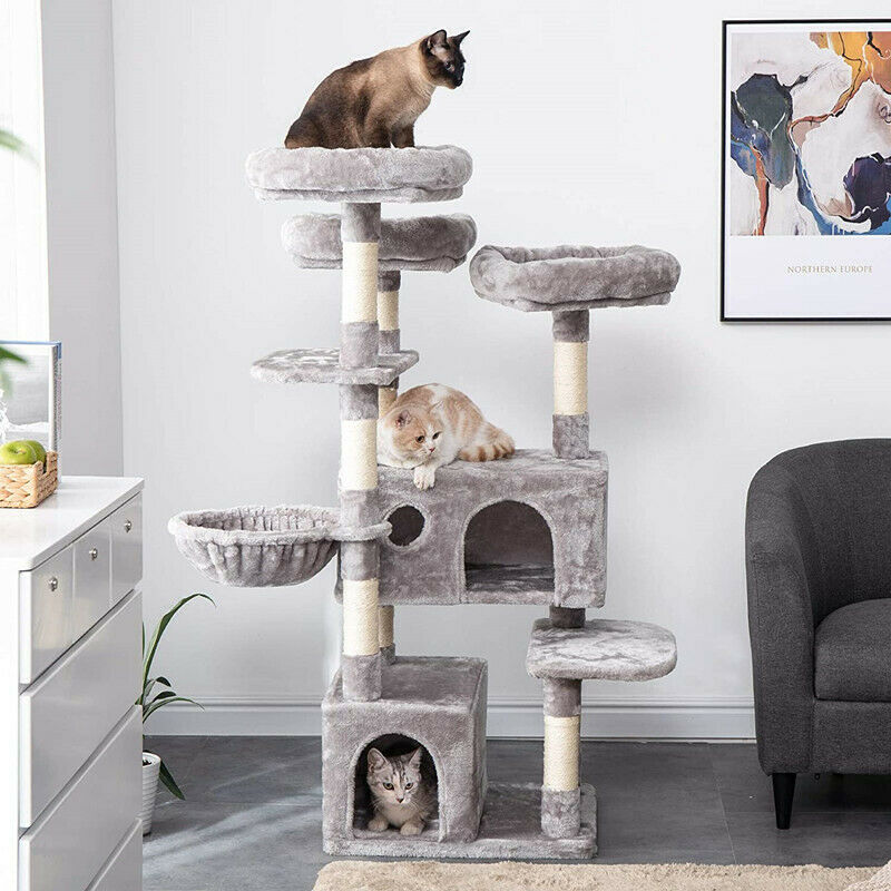 Large Cat Tree Activity Centre Multilevel Scratching Post Kitten Climbing Tower