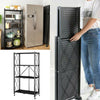 3/4/5 Tier Kitchen Storage Shelf Foldable with Wheels Living Room Organizer Rack