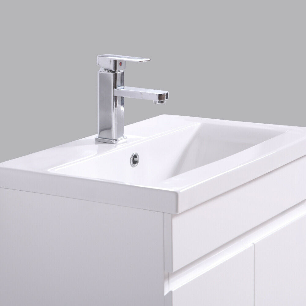 600mm Bathroom Vanity Unit Basin Sink Storage Floor Standing Cabinet Gloss White