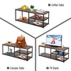Industrial TV Stand Cabinet w/ Storage&2 Shelves Metal Frame Living Room