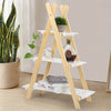 3 Tier Ladder Shelf Storage Shelving Unit Bookcase Rack Plant Display Stand Wood