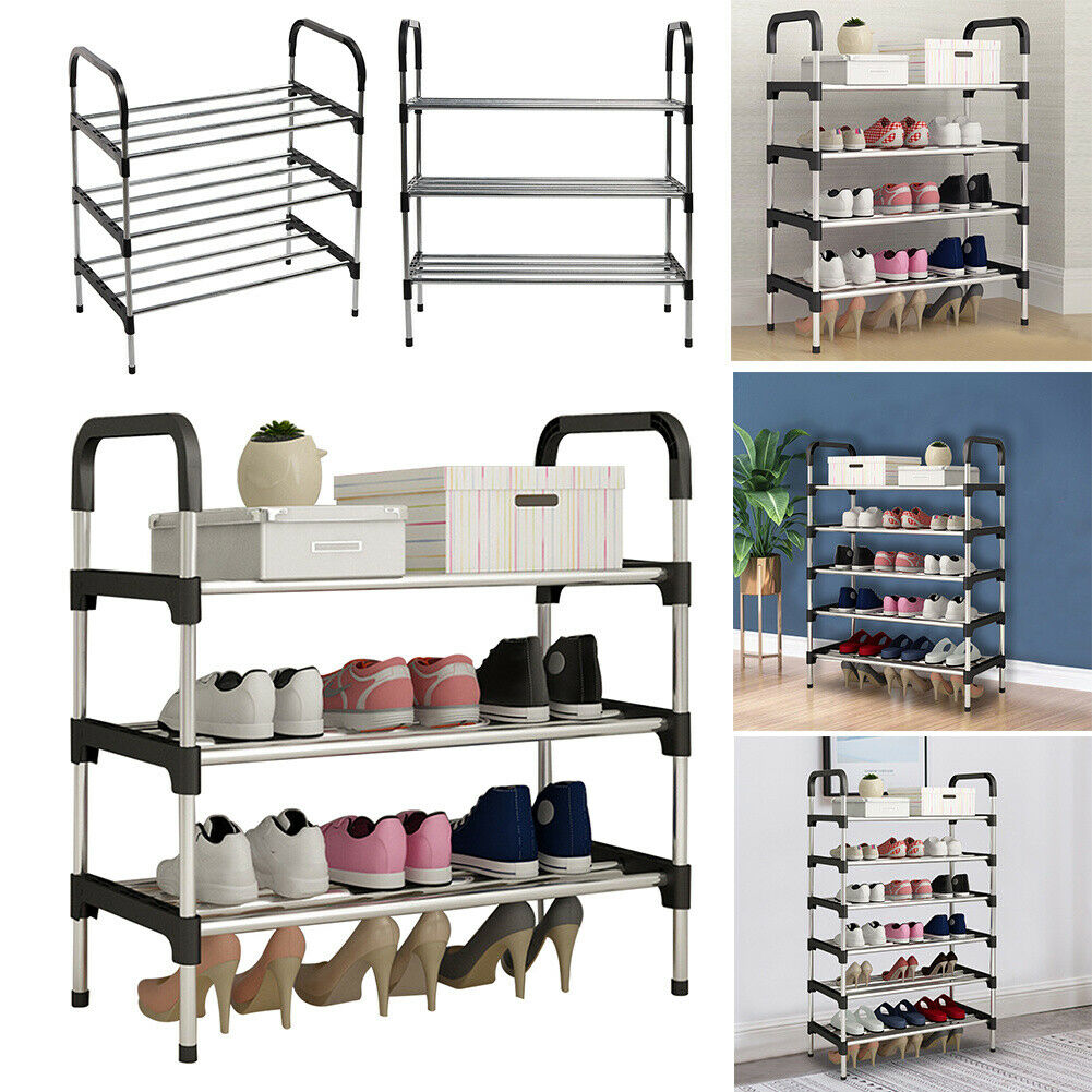 3/4/5/6 Tier Extra Large Shoe Rack Space Saving Storage Organiser Shelf Entryway