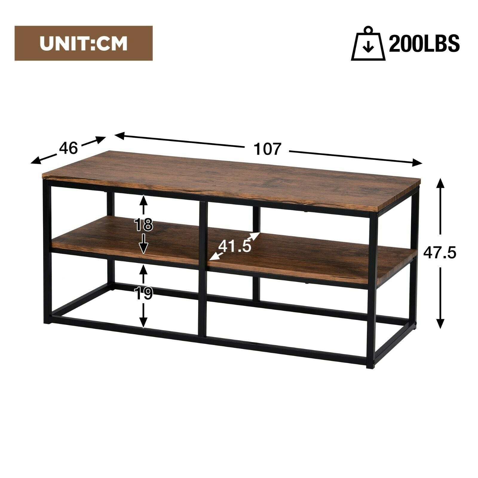 2-Tier Console Table Side End Table Coffee Table Entryway Hallway Furniture
