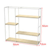 4 Tier Metal Wood Floating Wall Shelf Square Shelving Unit Storage Display Rack