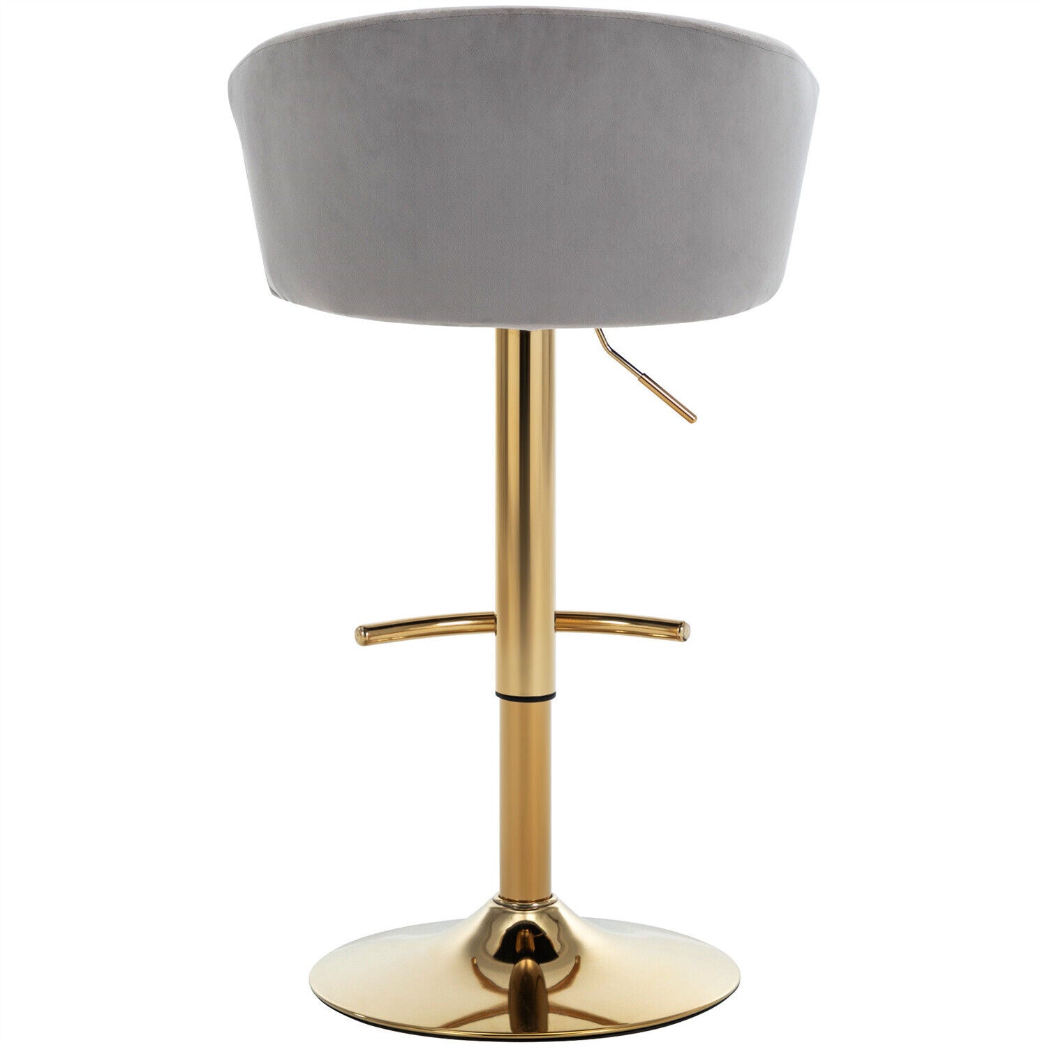 Bar Stools Set of 2 Adjustable Height Swivel Velvet Pub Bar Lounge Chairs Grey