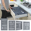 CUTLERY TRAY INSERT KITCHEN DRAWER QUALITY ABS BOX ORGANISER STORAGE GREY