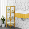 Bamboo Bathroom Shelf Standing Kitchen Rack 14x13x43.3" for Narrow Space Hallway