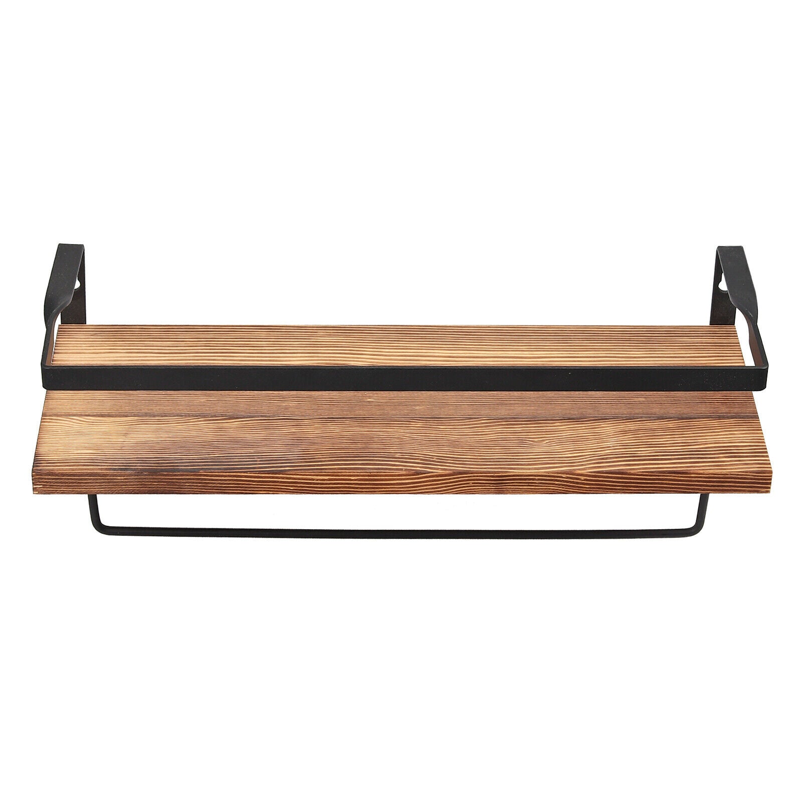 2X Wood Floating Wall Mounted Hanging Rack Display Rustic Shelf Storage Shelves