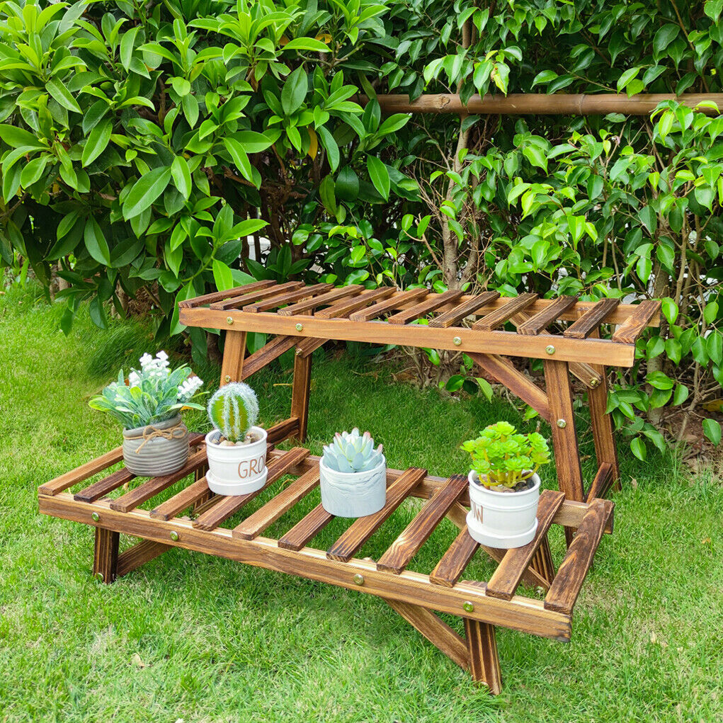 3 Pcs Corner Plant Shelf Rack Ladder Step Heavy Duty Flower Pot Stand Holder