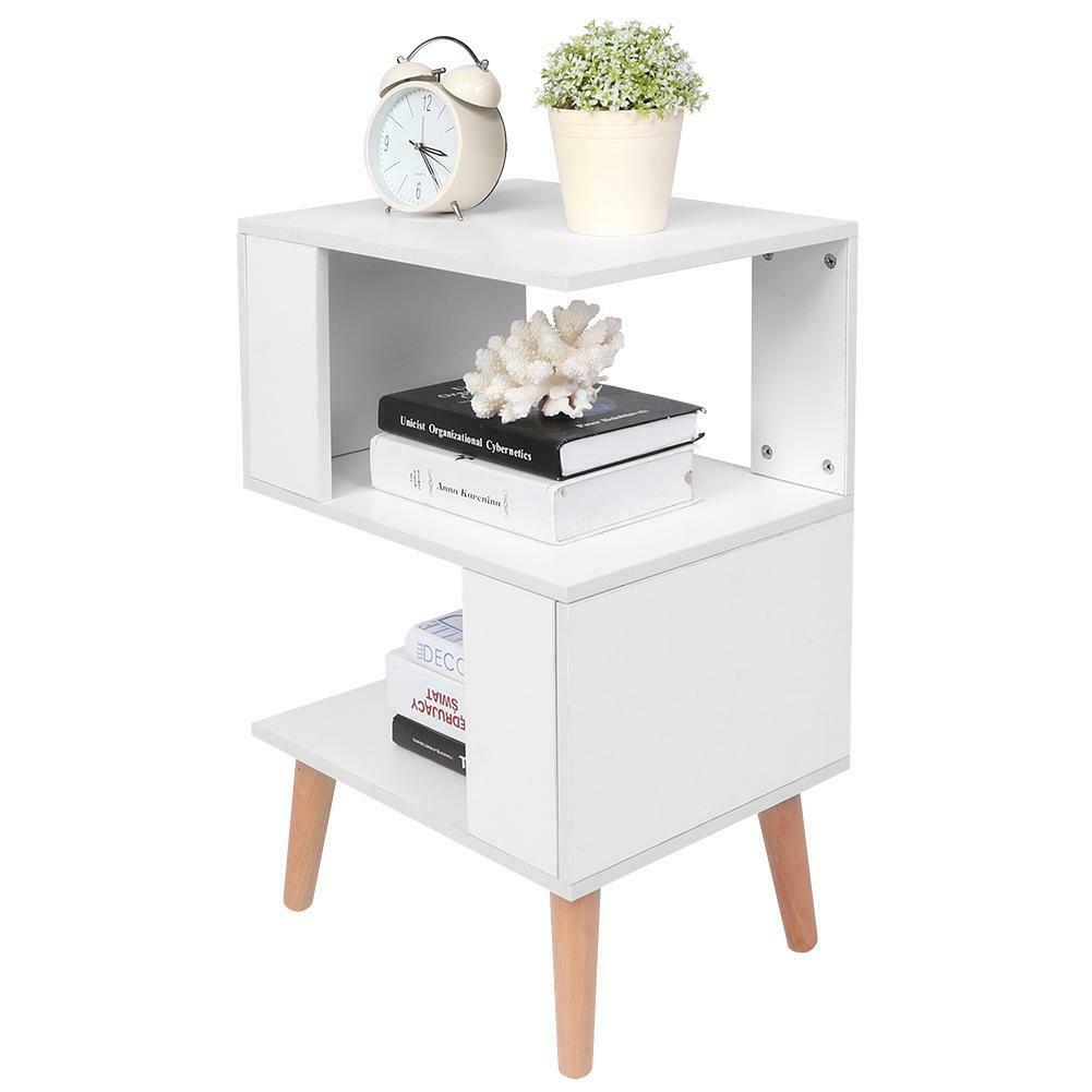 Modern Bedside Table Cabinet Bedroom Furniture Storage Nightstand Wooden Legs