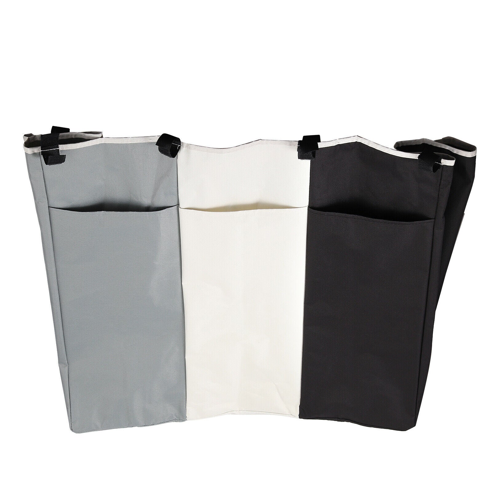 3 Compartments Laundry Clothes Basket Wash Hamper Bin Folding Dirty Storage Bag