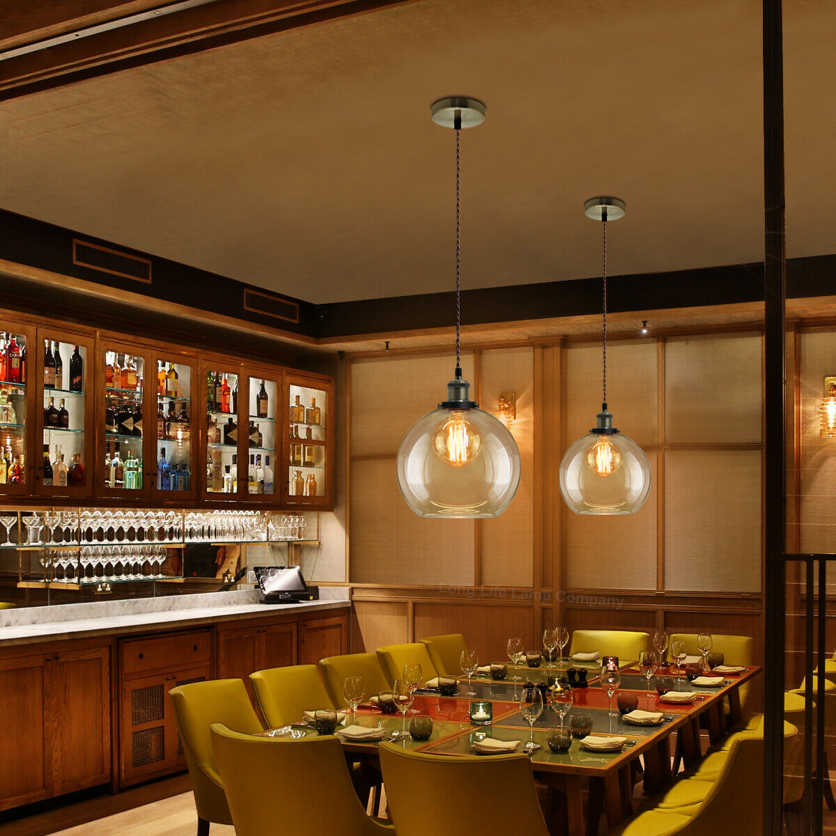 Vintage Smoked Gold Glass Shade Chandelier Pendant Ceiling Home Pub Diner Lights