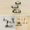 Set of 3 U Shape shelves Floating Wall Shelve Home Decor Storage Wood Shelf Unit