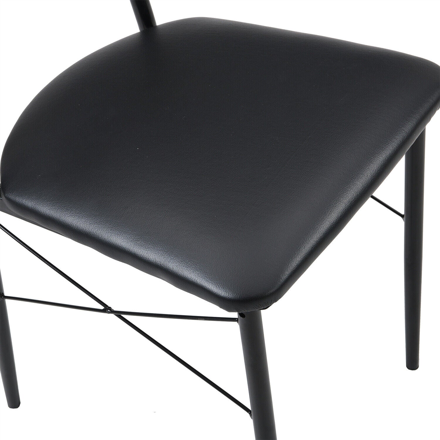 Dining Table and Chairs with PU Leather Set Kitchen Breakfast Bar Furniture HT