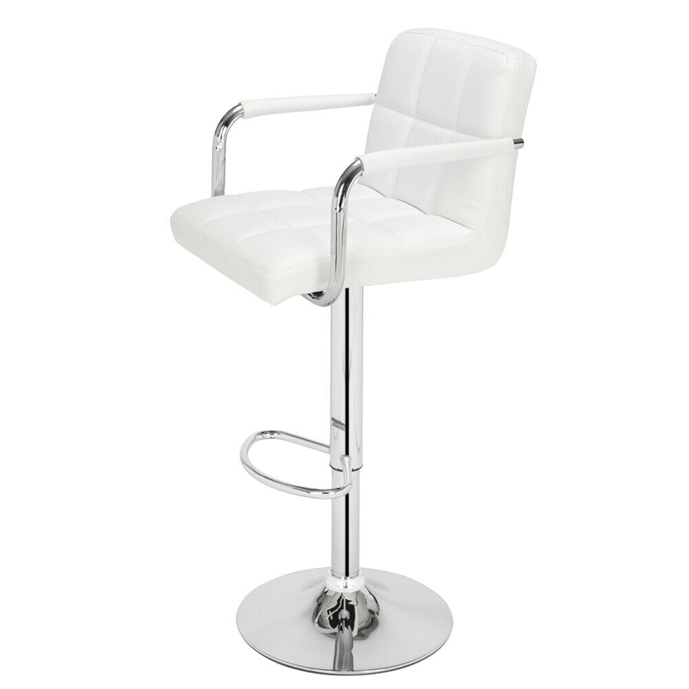 2pcs Bar Stools Leather Chairs Kitchen Breakfast Chairs Swivel Gas Lift 60-80cm