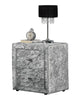 Modern Bedside Fabric Table 2 Drawer Silver Crushed Velvet Nightstand Cabinet