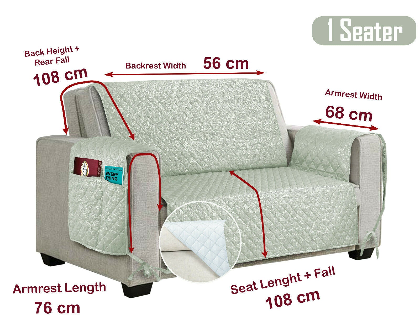 Sofa Cover Quilted Throw Washable Pet Furniture Protector Couch 1/2/3 Settee