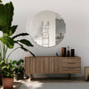 Large Round Mirror All Glass Frameless Silver Home Decor 2ft8 x 2ft8 80 X 80cm