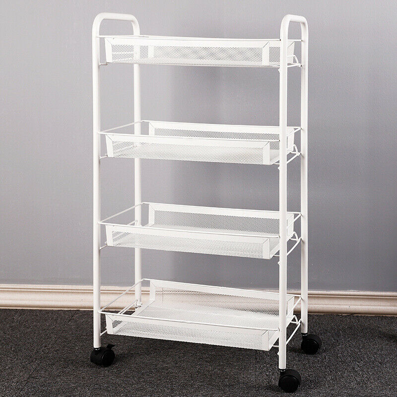 3/4 Tier Mesh Storage Basket Shelf Rack Trolley Cart Kitchen/Bath Organiser Unit