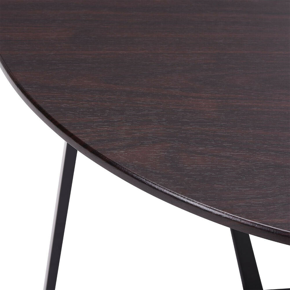 Large Round Dining Table 100cm Wooden Top With Metal Legs Kitchen Dinner Table