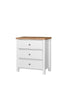 3 Drawer Bedroom Cabinet Chest of Drawers White and Oak