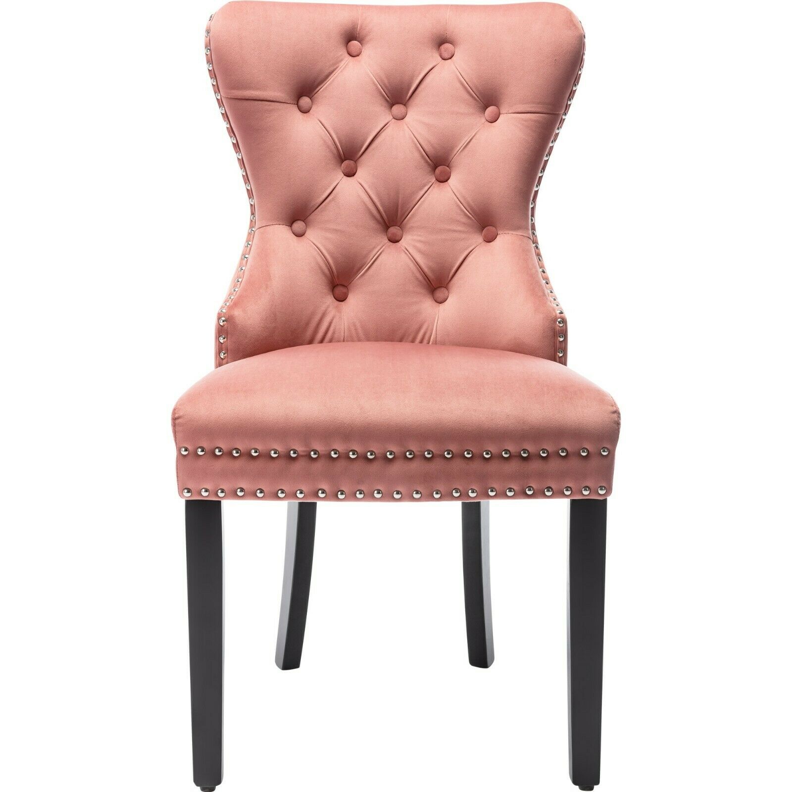 Dining Chairs Velvet Studded Fabric Lounge Padded Accent Side Chair Home Kitchen