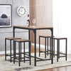 Bar Table and 4 Stools Set Breakfast Table 90cm Height Living Room Kitchen Bar