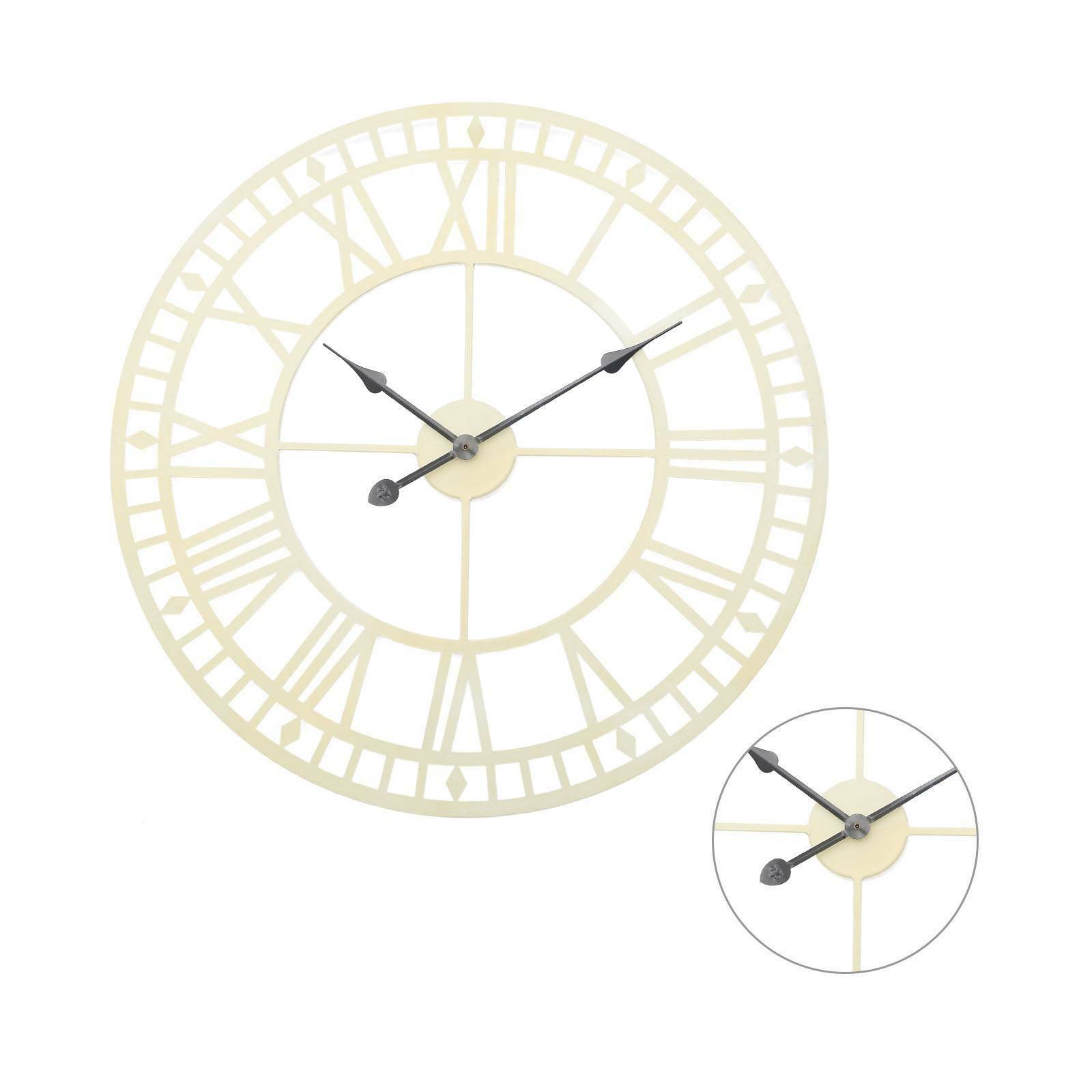 60cm Big Roman Numerals Giant Open Face Metal Large Outdoor Garden Wall Clock