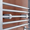 Chrome Towel Rail Radiator Rads Bathroom Heated Straight Ladder Warmer w/ Valves
