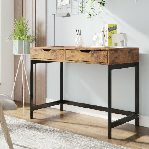 Dressing Table Make Up Desk /Writing Table with 2 Drawers Storage Industrial