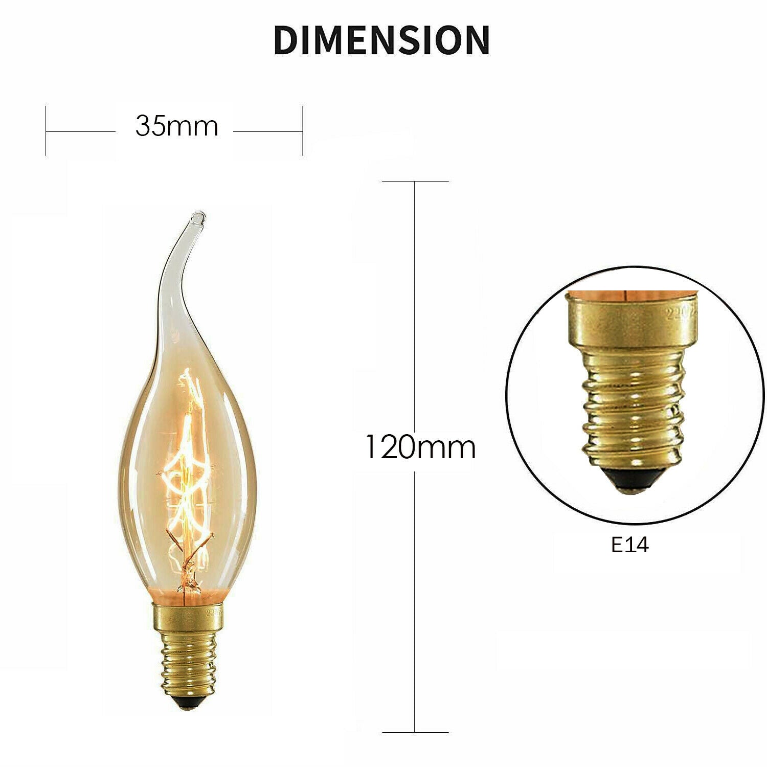 E14 E27 60W Vintage Retro Edison Antique Filament 240V Spiral Lamp Light Bulb UK