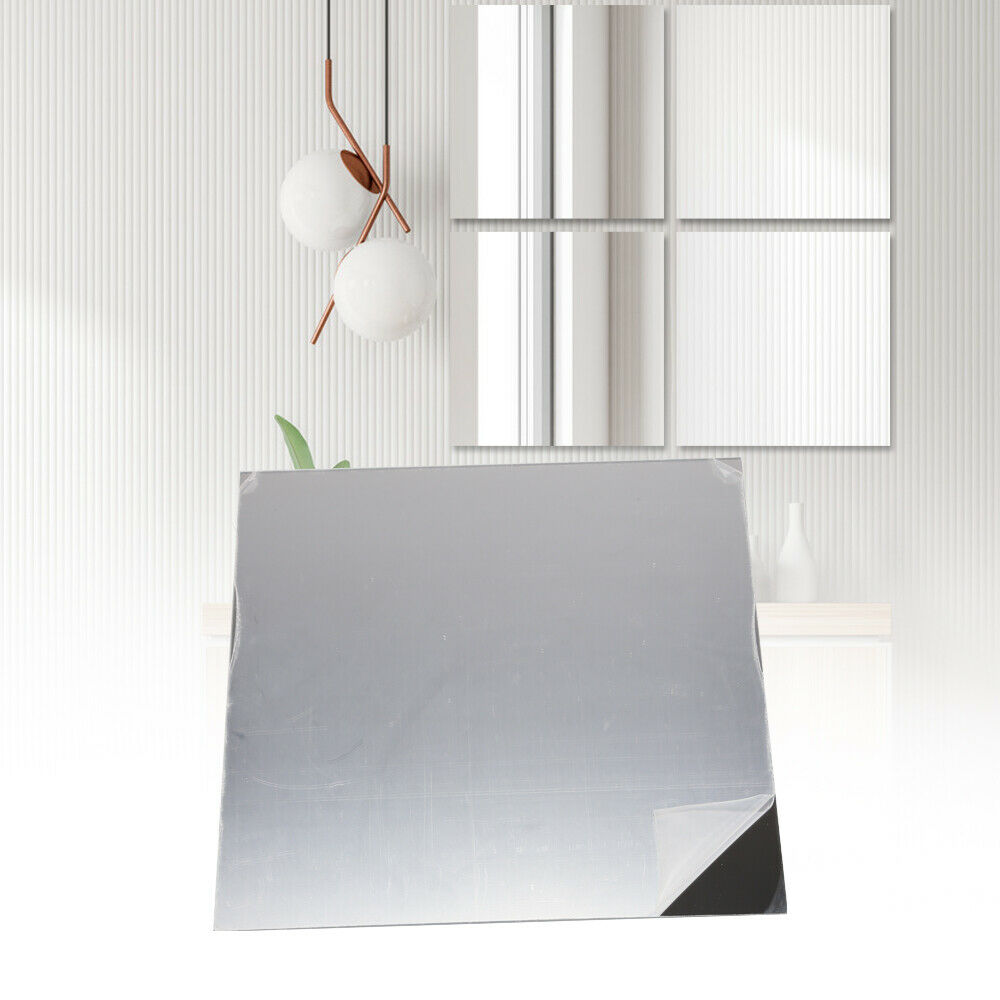 Set Of Self Adhesive Wall Mounted Bathroom Kitchen Bedroom Mirror Tiles 20cm UK